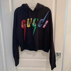 Gucci Rainbow Glitter Hoodie - Cropped